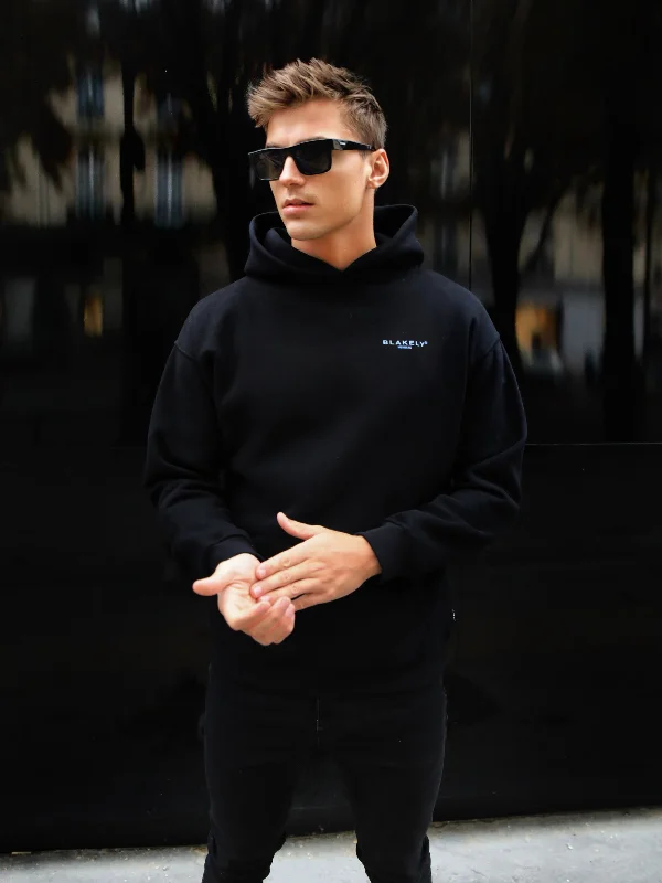 Members Relaxed Hoodie - Black & Blue