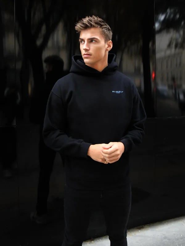 Members Relaxed Hoodie - Black & Blue