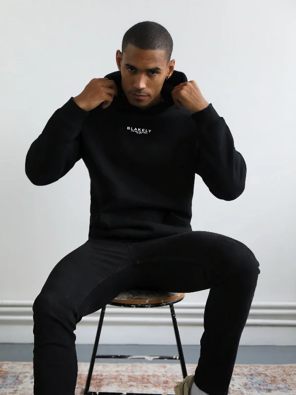 Statement Relaxed Hoodie - Black