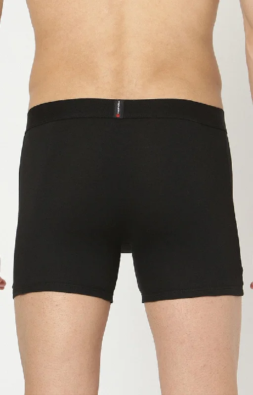 Underjeans By Spykar Men Black Solid Trunks